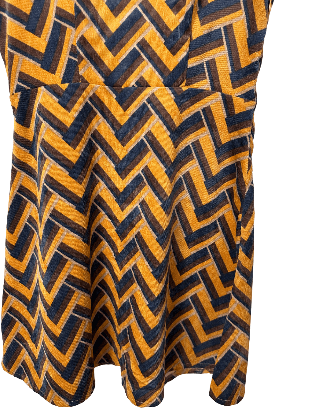 Compañía Fantástica Geometric Print Corduroy Dress Small - Funkify