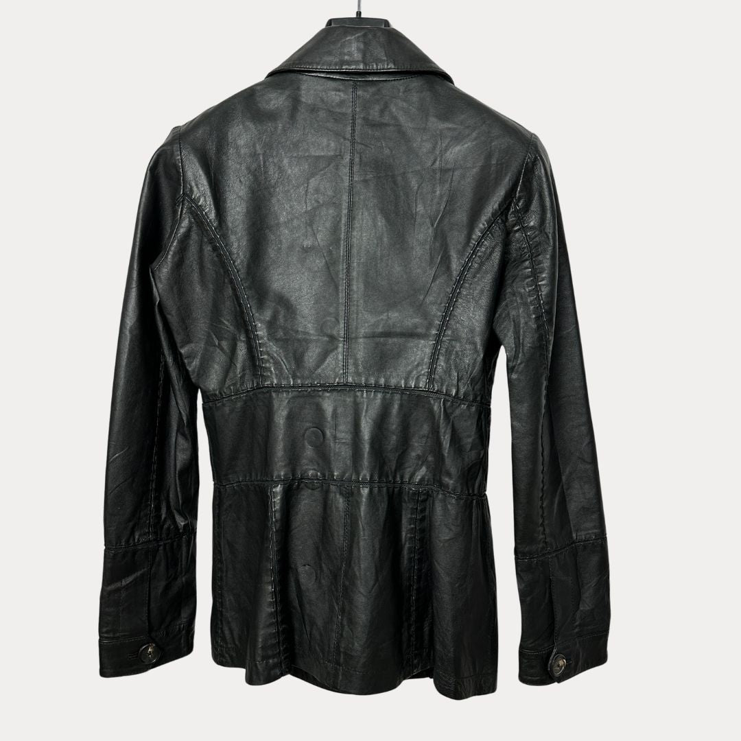 Conbipel Vera Pelle Womens Genuine Leather Coat Small - Funkify