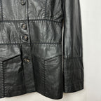 Conbipel Vera Pelle Womens Genuine Leather Coat Small - Funkify
