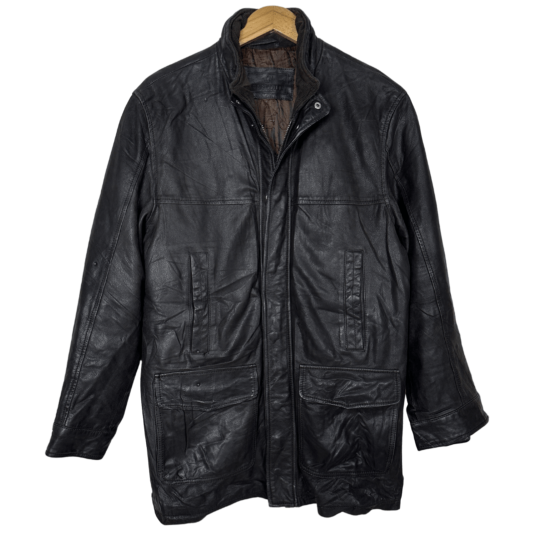 Cortefil Utility Mid-Length Leather Jacket Large - Funkify