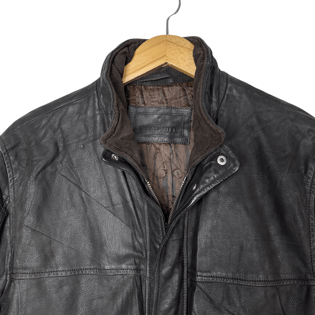Cortefil Utility Mid-Length Leather Jacket Large - Funkify