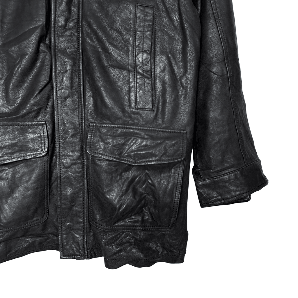 Cortefil Utility Mid-Length Leather Jacket Large - Funkify