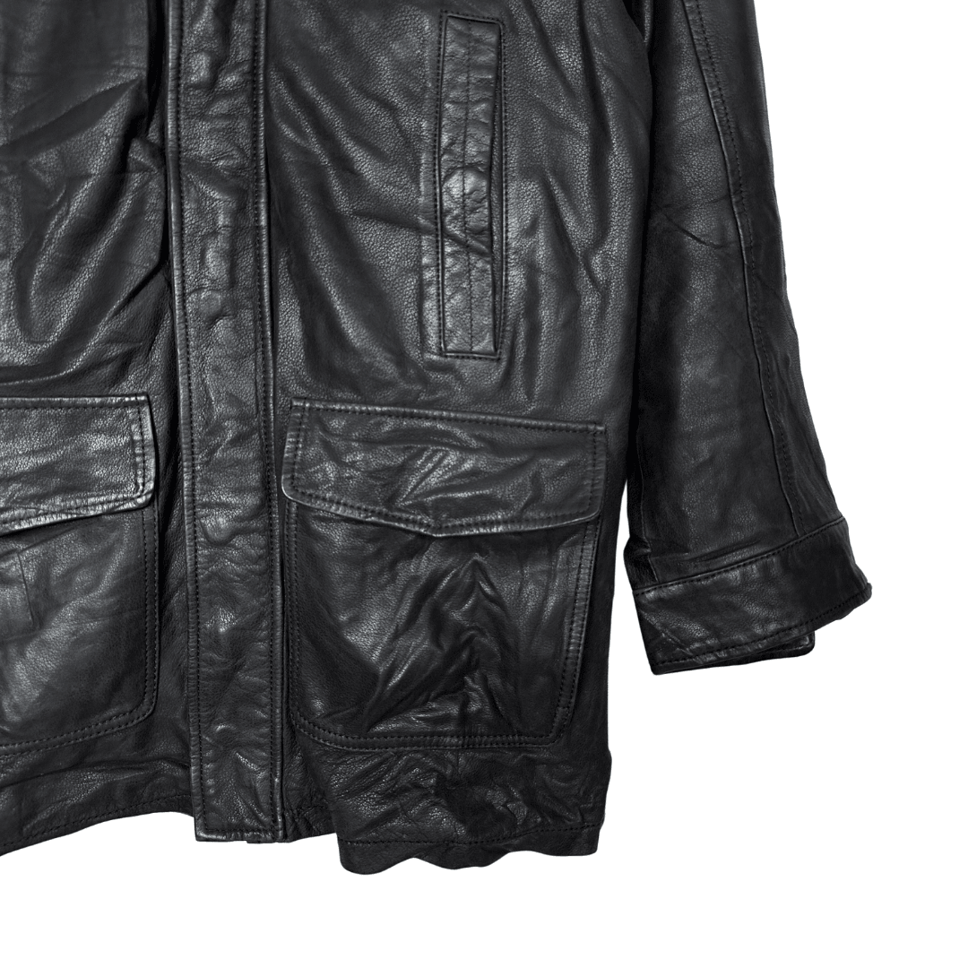 Cortefil Utility Mid-Length Leather Jacket Large - Funkify
