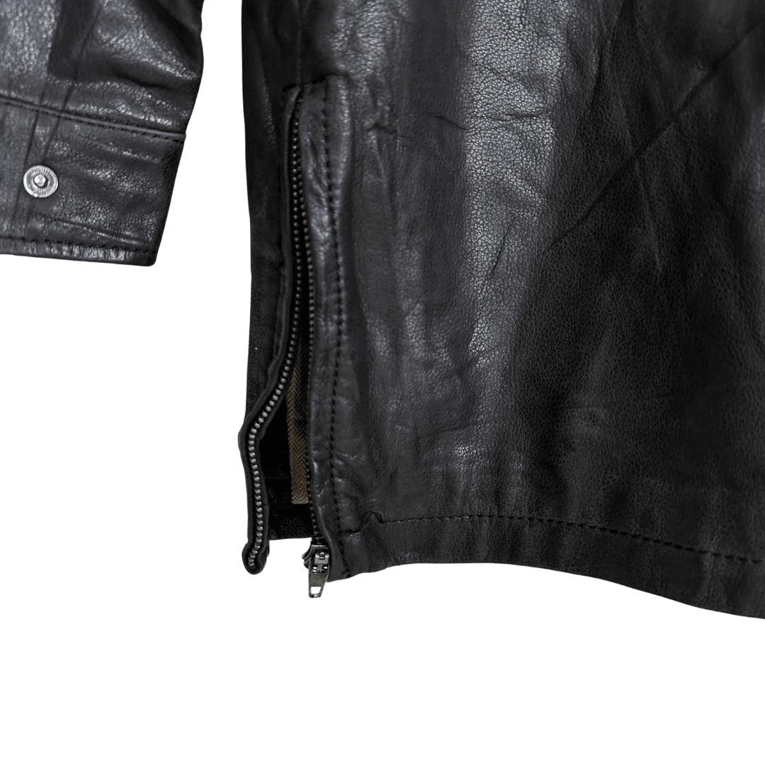 Cortefil Utility Mid-Length Leather Jacket Large - Funkify