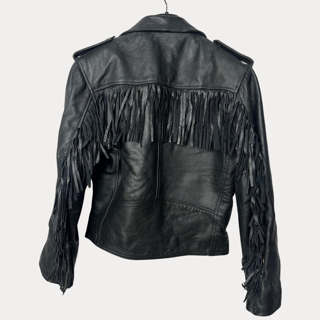 Cowhide Western Style Fringe Genuine Leather Jacket - Funkify