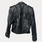 Cowhide Western Style Fringe Genuine Leather Jacket - Funkify