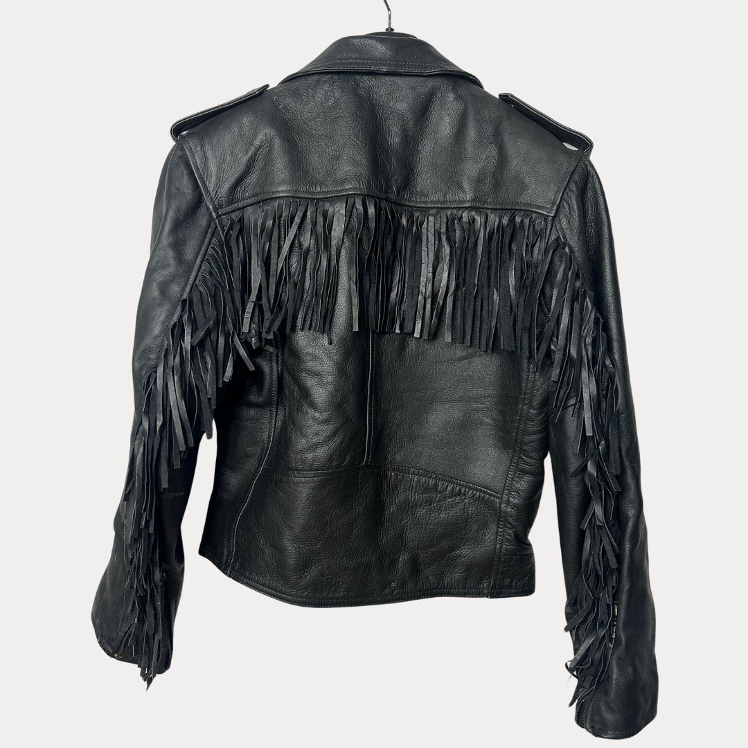 Cowhide Western Style Fringe Genuine Leather Jacket - Funkify