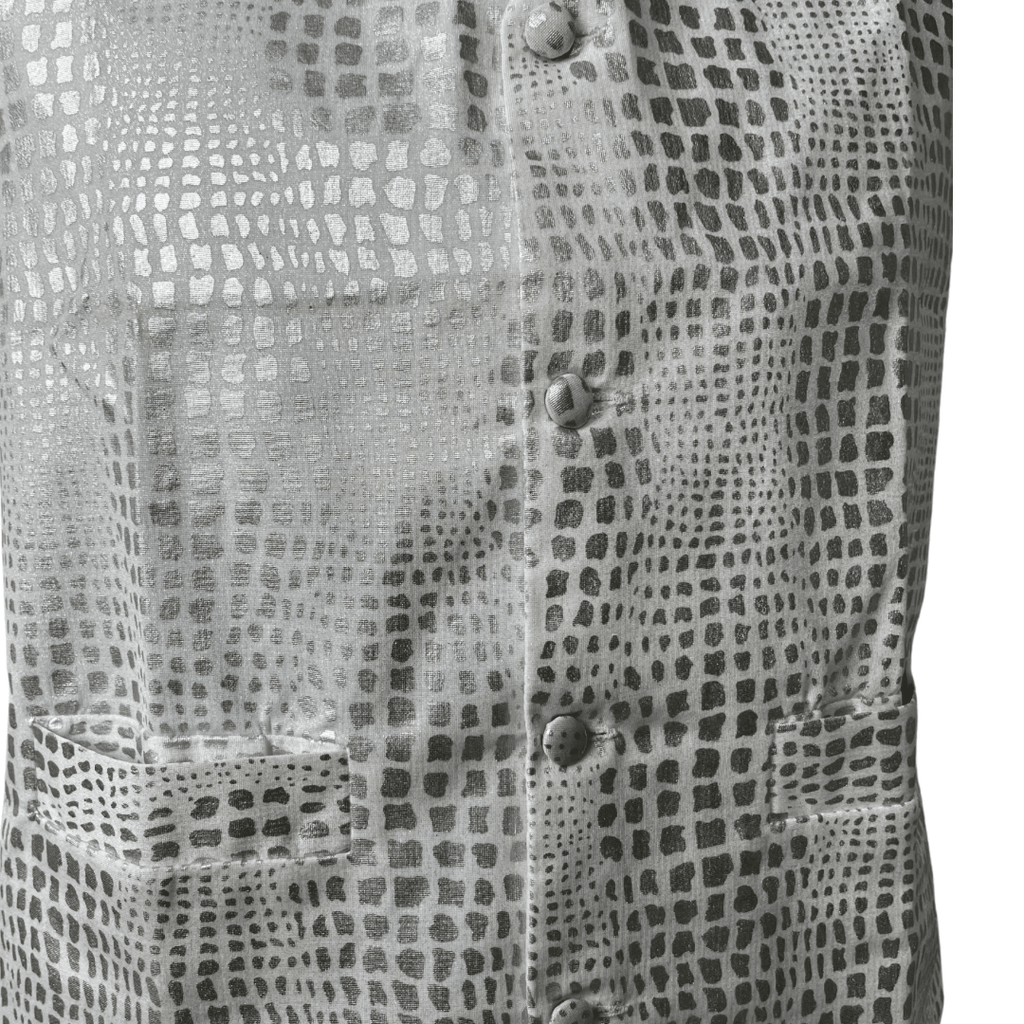 Crocodile Pattern Vest, Slip-on Necktie & Boutonnière Set Large - Funkify