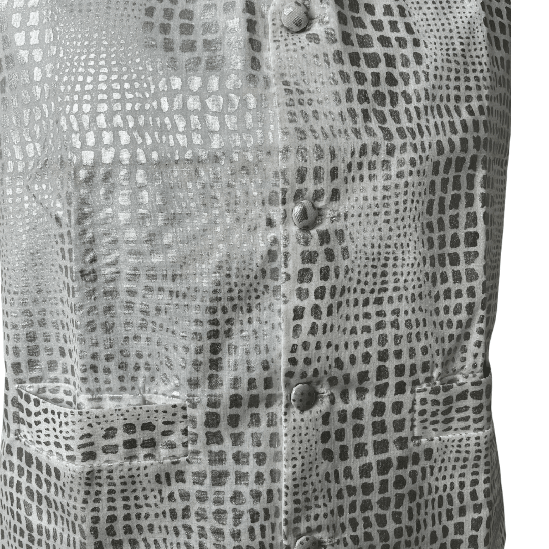 Crocodile Pattern Vest, Slip-on Necktie & Boutonnière Set Large - Funkify