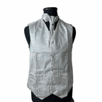 Crocodile Pattern Vest, Slip-on Necktie & Boutonnière Set Large - Funkify