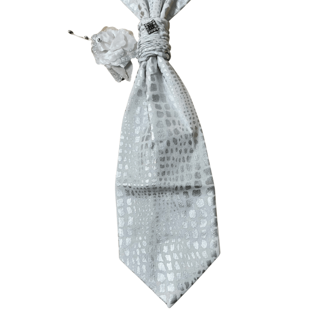 Crocodile Pattern Vest, Slip-on Necktie & Boutonnière Set Large - Funkify