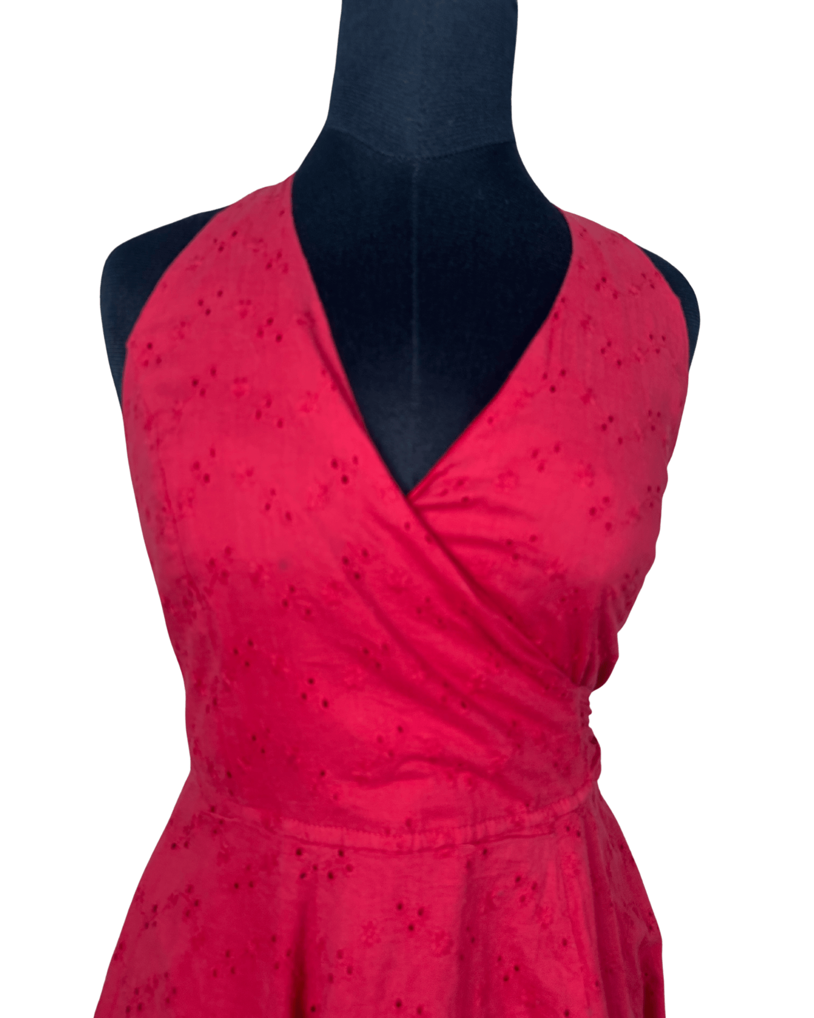 Crossroads Halter Neck Red Dress - Size 10 - Funkify