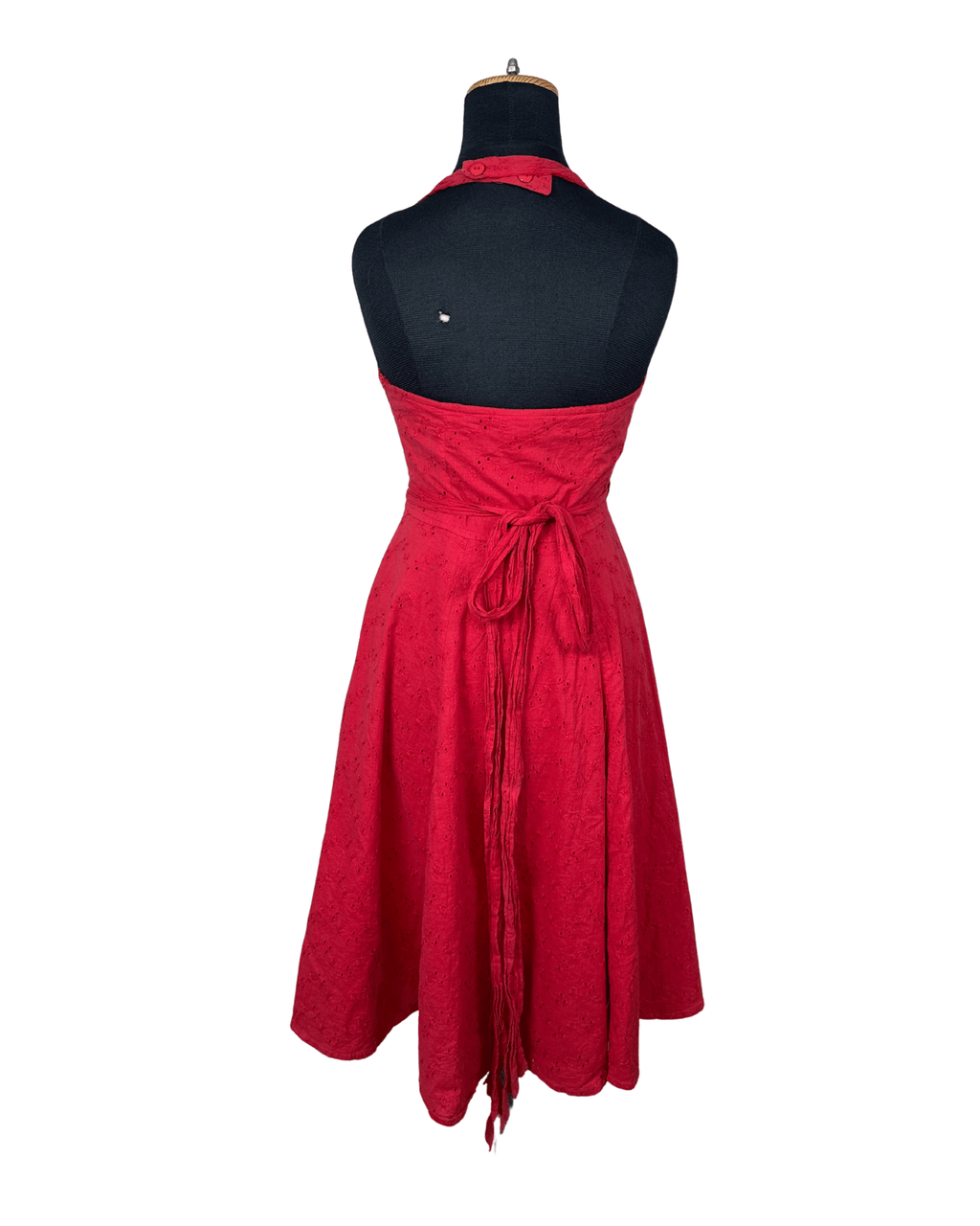 Crossroads Halter Neck Red Dress - Size 10 - Funkify