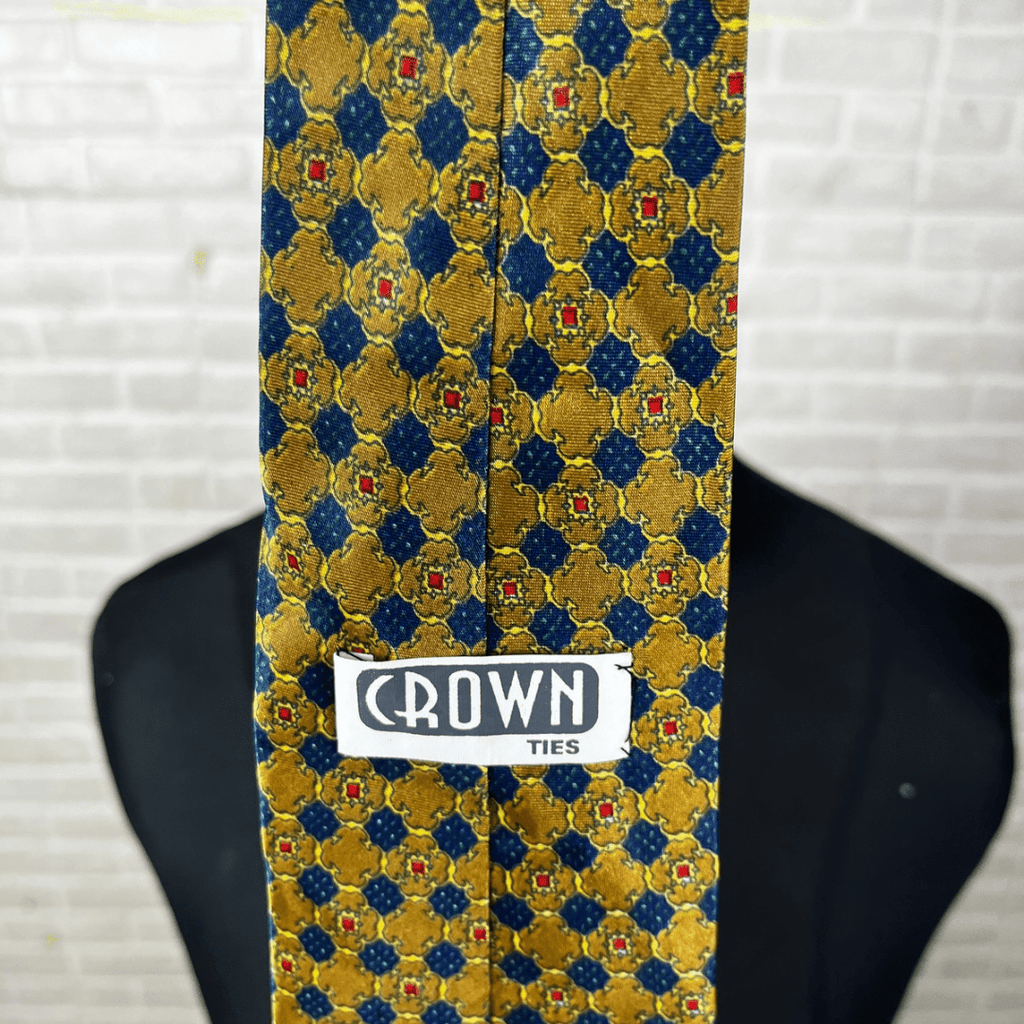 Crown Geometric Medallion Print Necktie 9 cm - Funkify