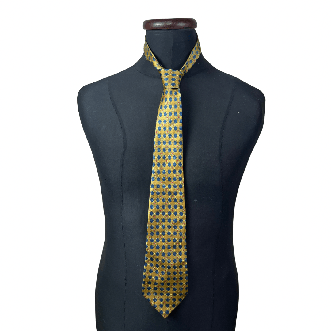 Crown Geometric Medallion Print Necktie 9 cm - Funkify