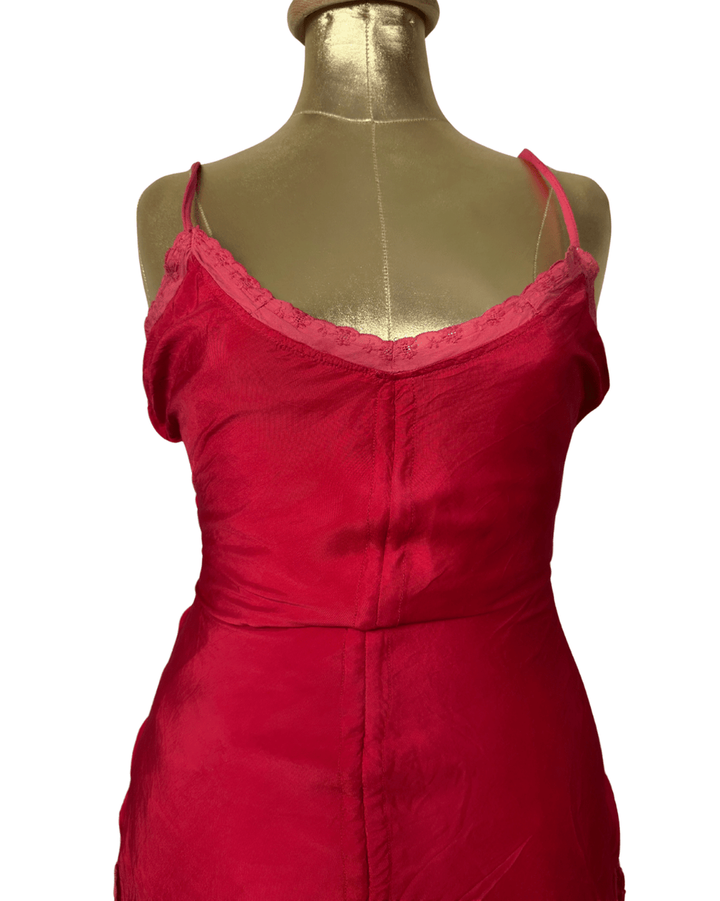 Cultura Red Drawstring Ruched Dress Small - Funkify