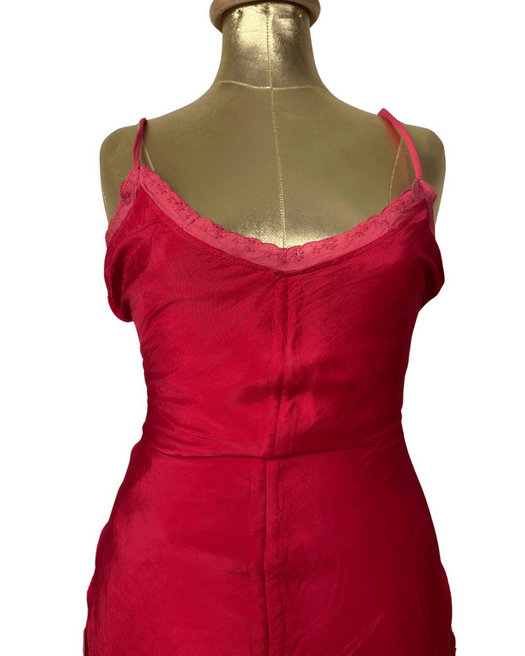 Cultura Red Drawstring Ruched Dress Small - Funkify