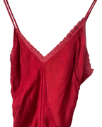 Cultura Red Drawstring Ruched Dress Small - Funkify