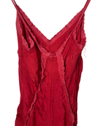 Cultura Red Drawstring Ruched Dress Small - Funkify