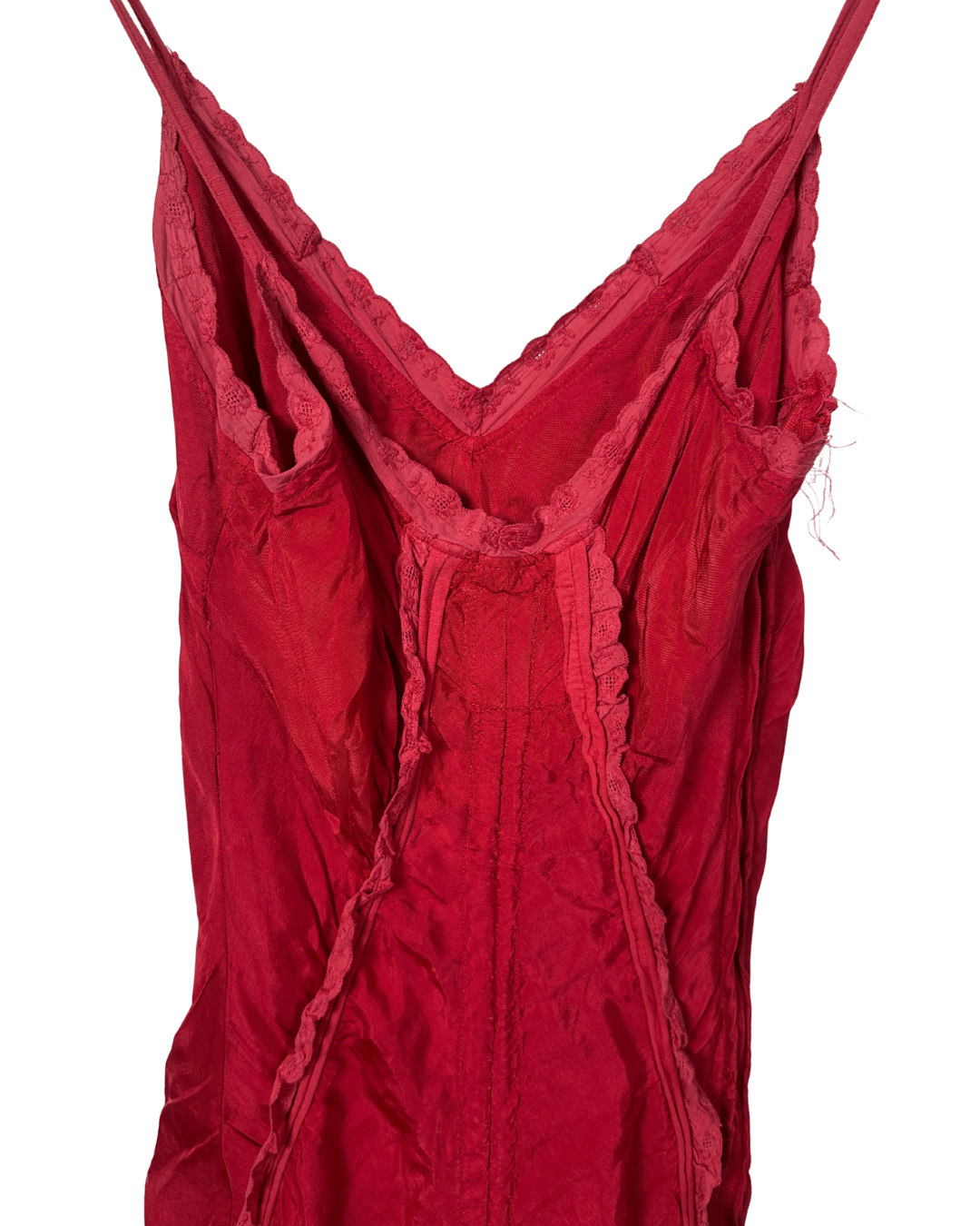 Cultura Red Drawstring Ruched Dress Small - Funkify