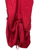 Cultura Red Drawstring Ruched Dress Small - Funkify