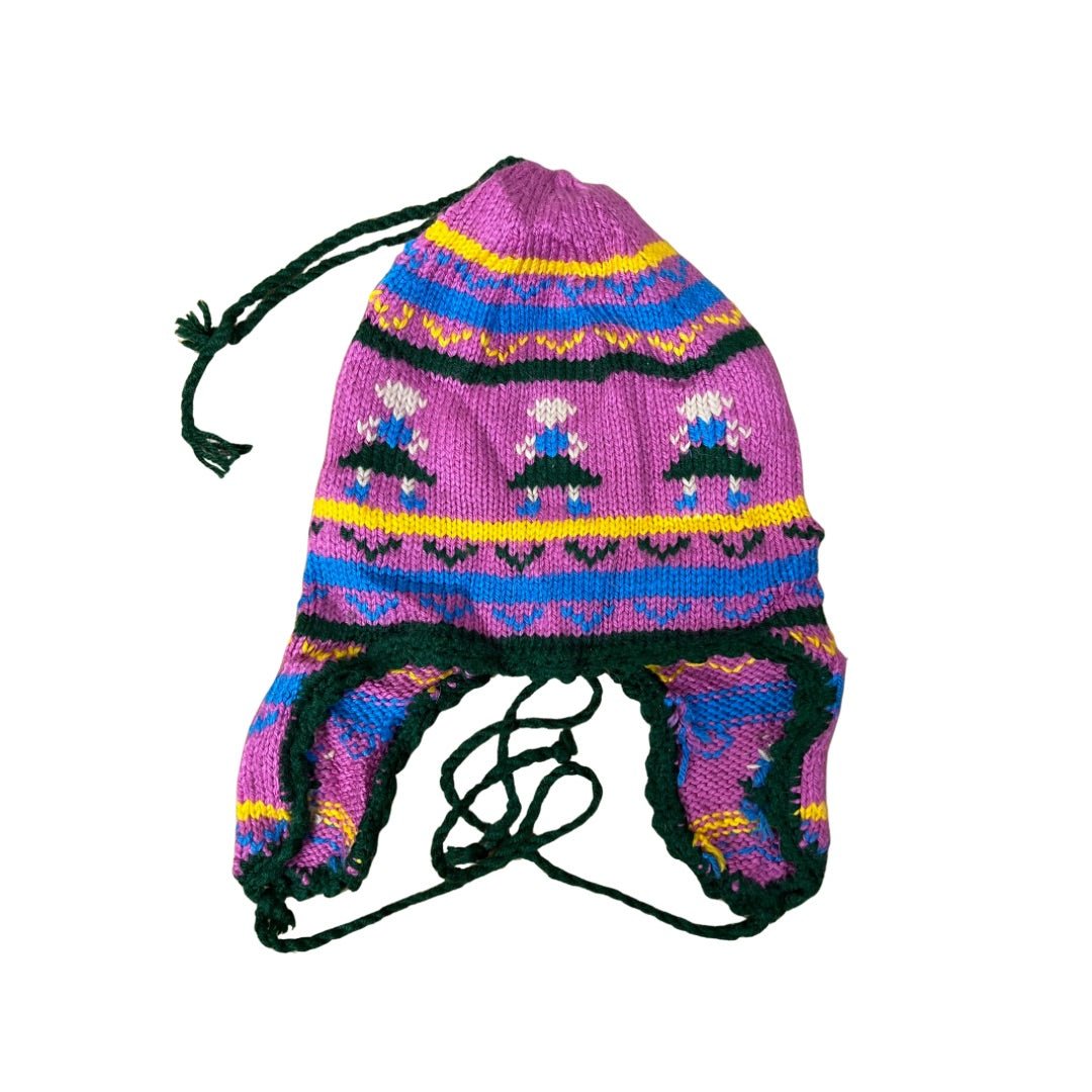 Dancing Girls Pattern Earflap Knit Beanie - Funkify
