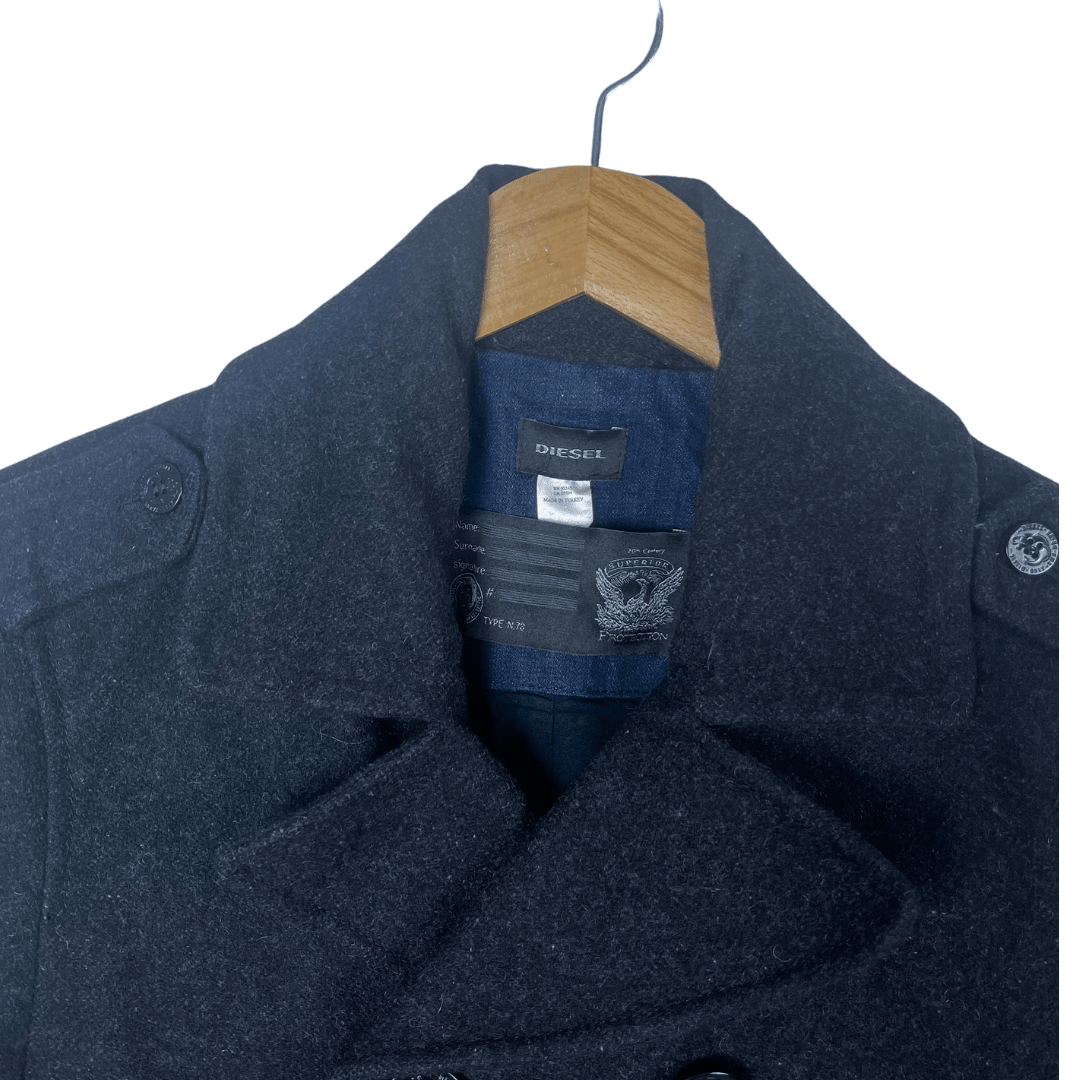 Dark Gray Diesel Women's Coat Medium - Funkify