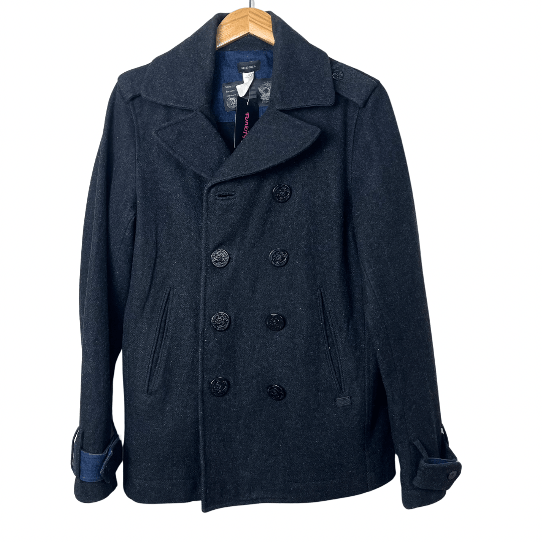 Dark Gray Diesel Women's Coat Medium - Funkify