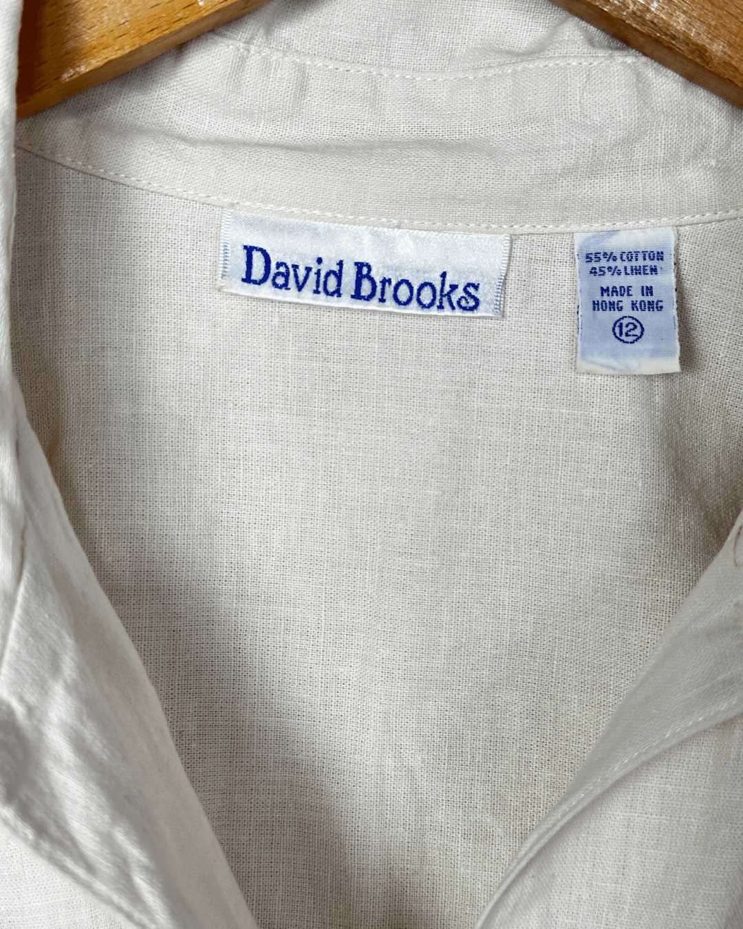 David Brooks Cotton - Linen Blend Embroidered Shirt - Large - Funkify