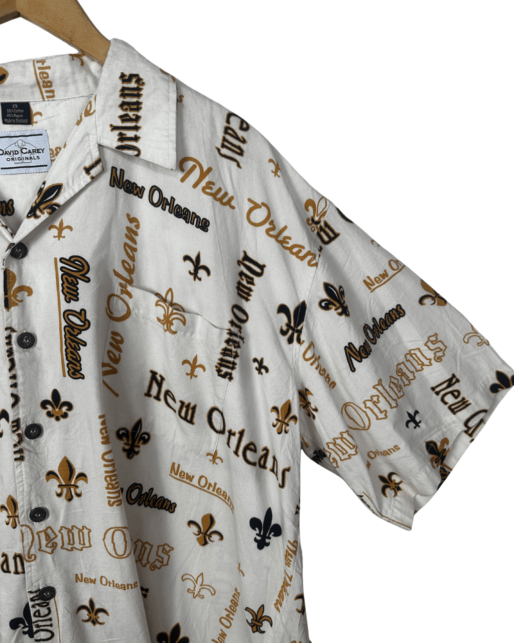 David Carey Letter Print Shirt - 2XL - Funkify