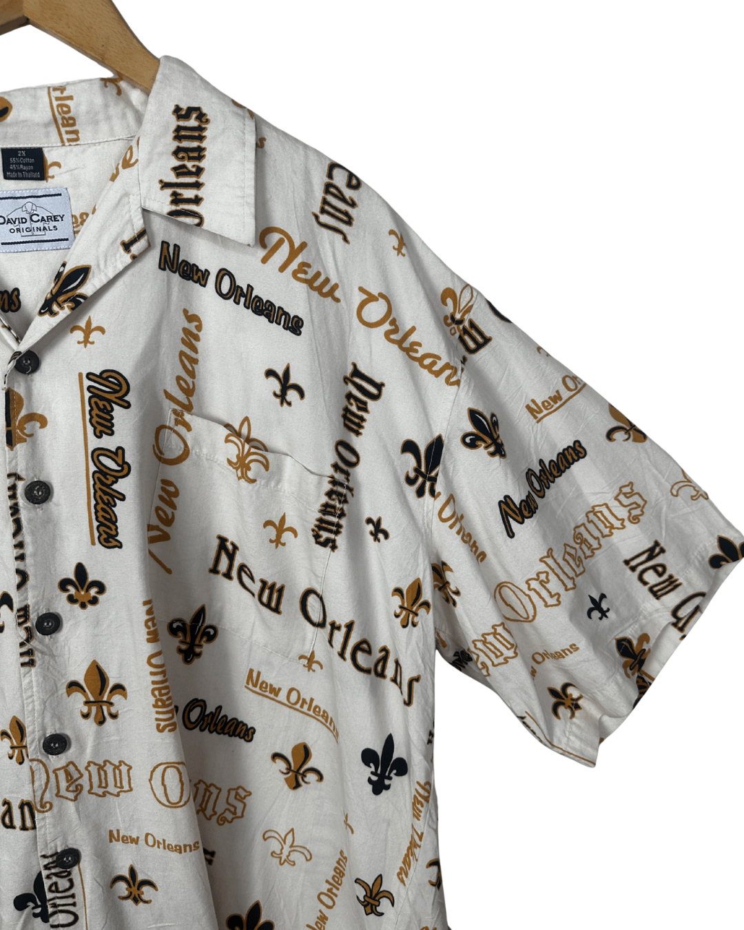 David Carey Letter Print Shirt - 2XL - Funkify