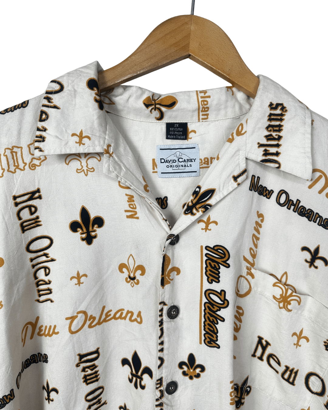 David Carey Letter Print Shirt - 2XL - Funkify