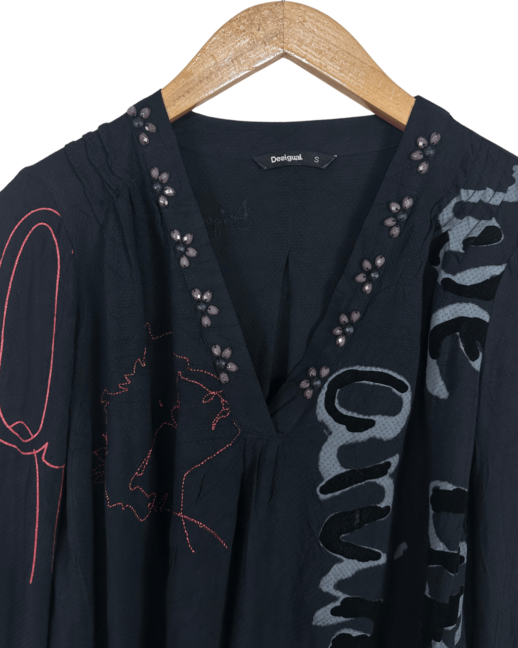 Desigual Long Sleeve Blouse - Small - Funkify