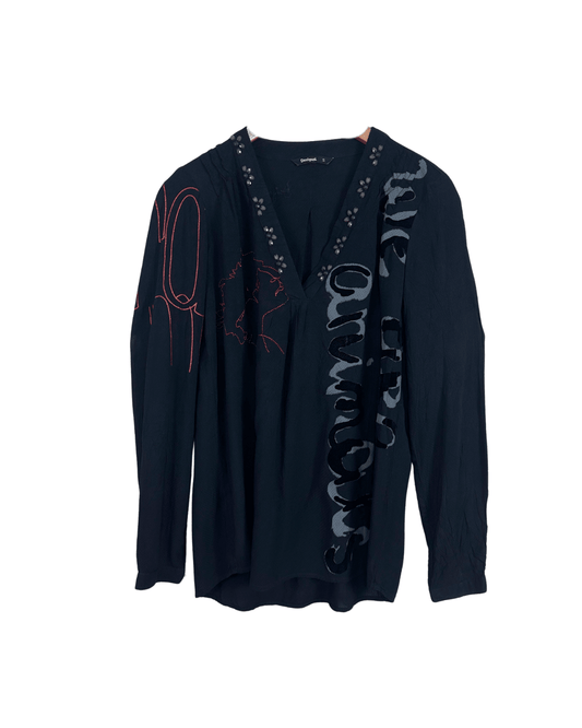 Desigual Long Sleeve Blouse - Small - Funkify
