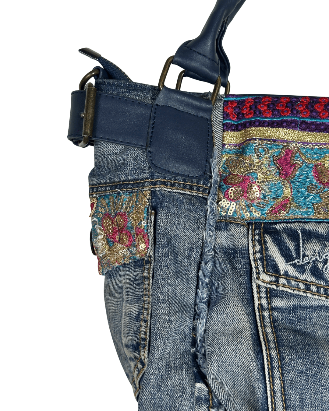 Desigual Mc Bee Ethnic Deluxe Denim Handbag - Funkify