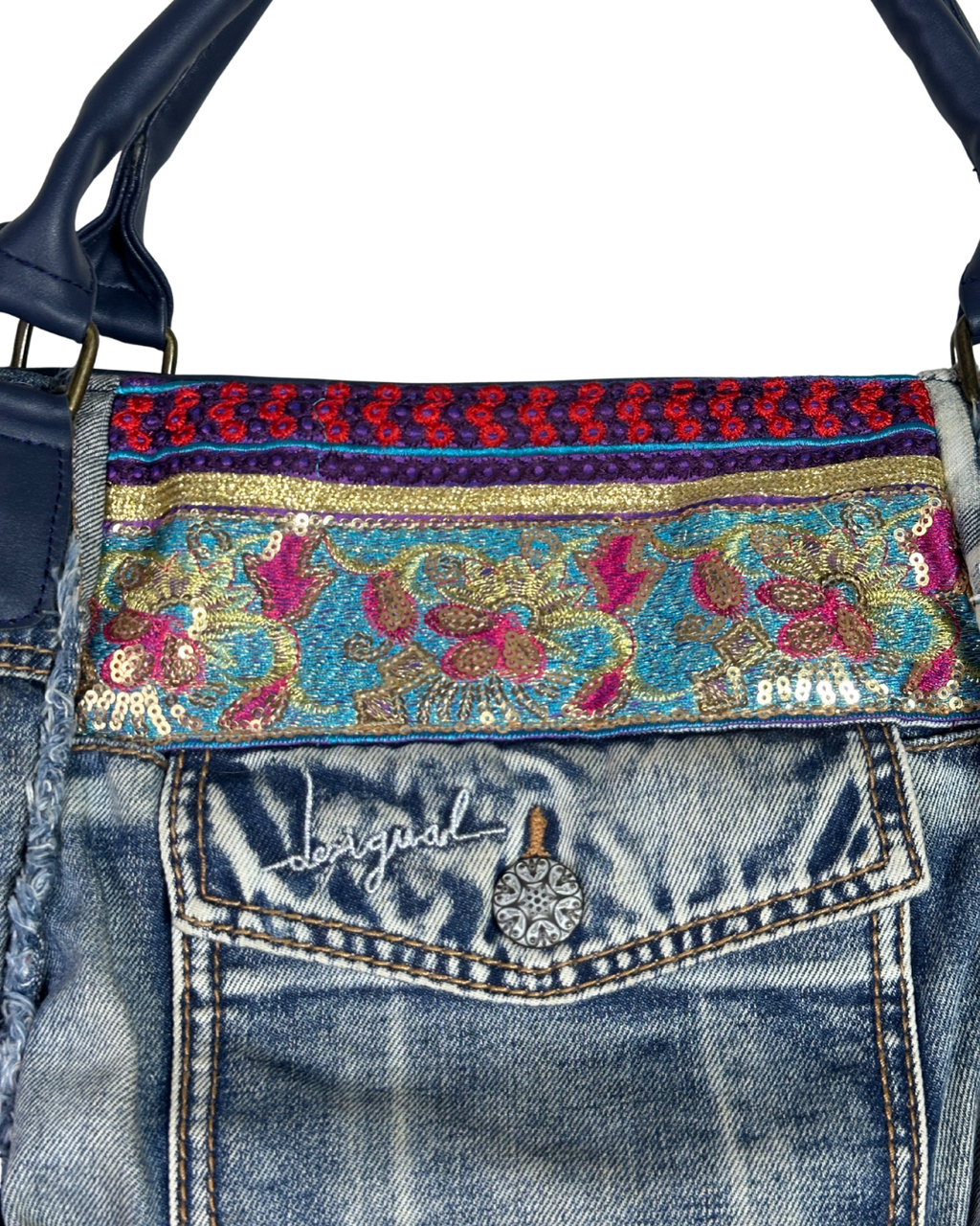 Desigual Mc Bee Ethnic Deluxe Denim Handbag - Funkify