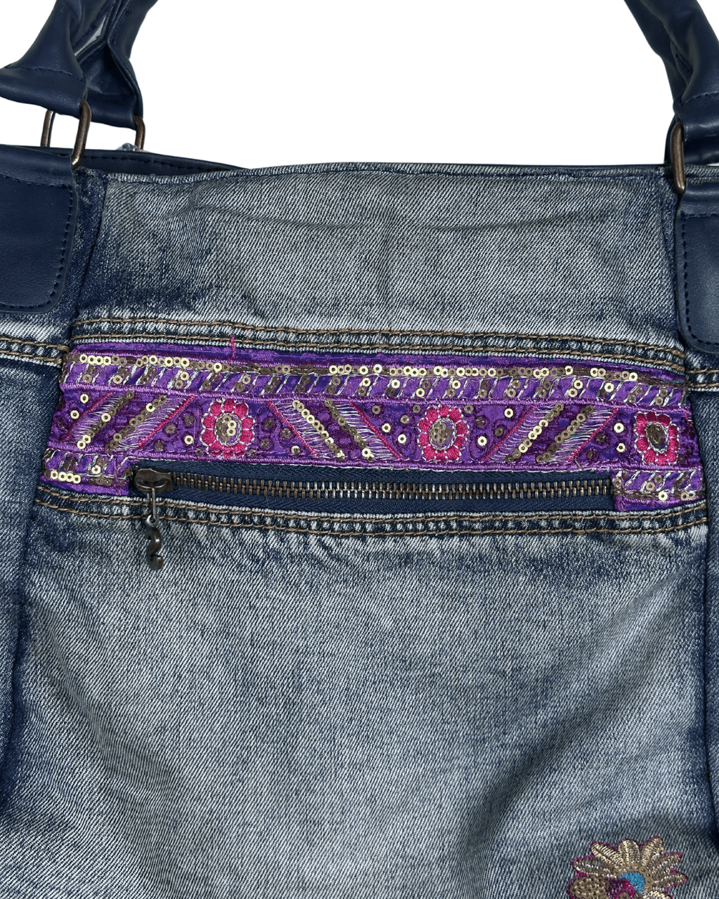 Desigual Mc Bee Ethnic Deluxe Denim Handbag - Funkify
