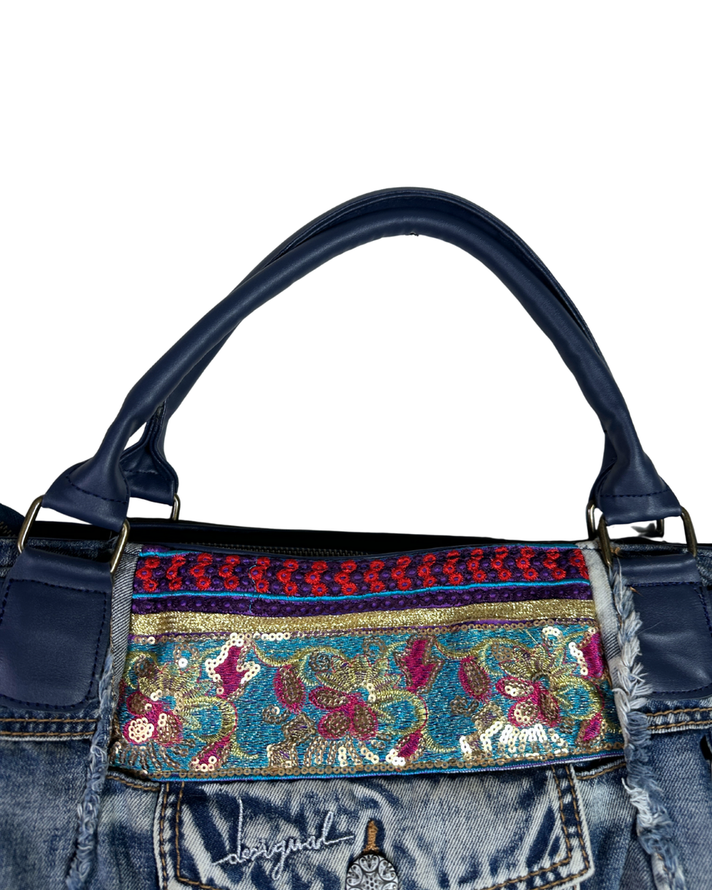 Desigual Mc Bee Ethnic Deluxe Denim Handbag - Funkify