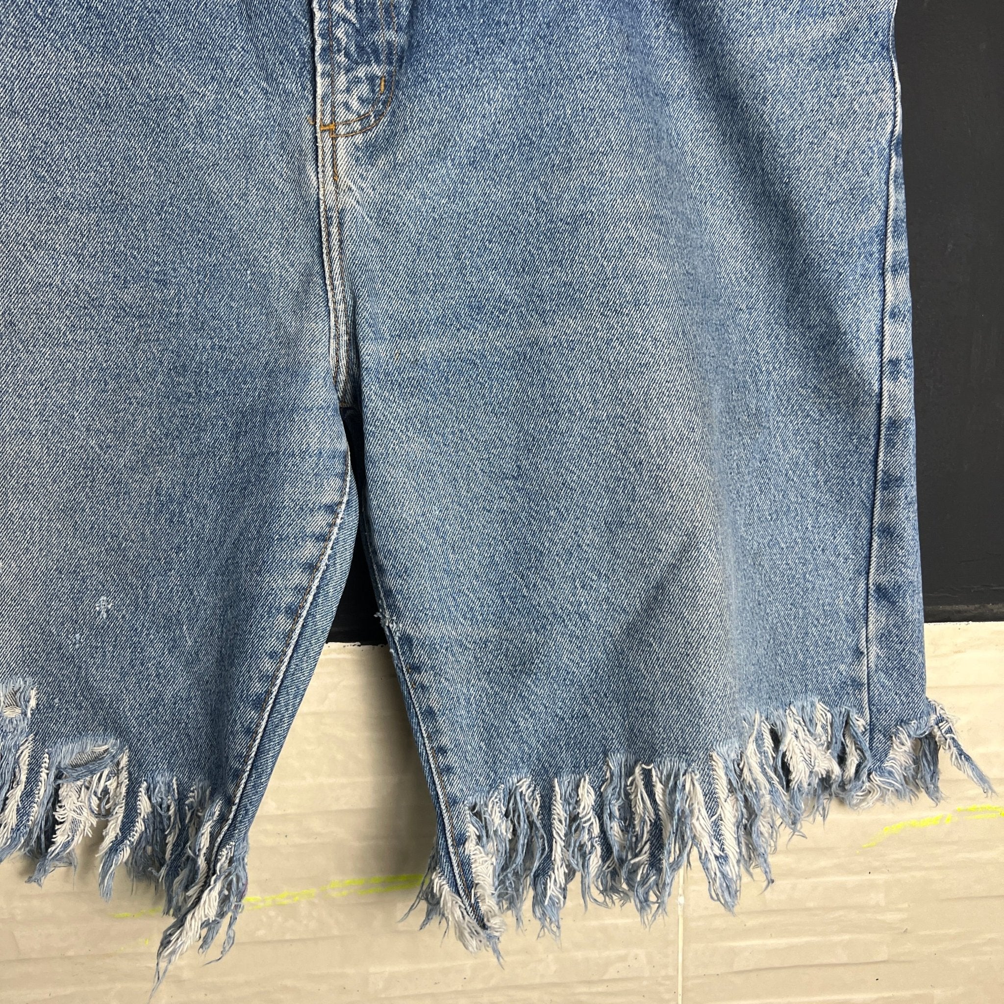 Distressed Hem Jorts 2XL - Funkify