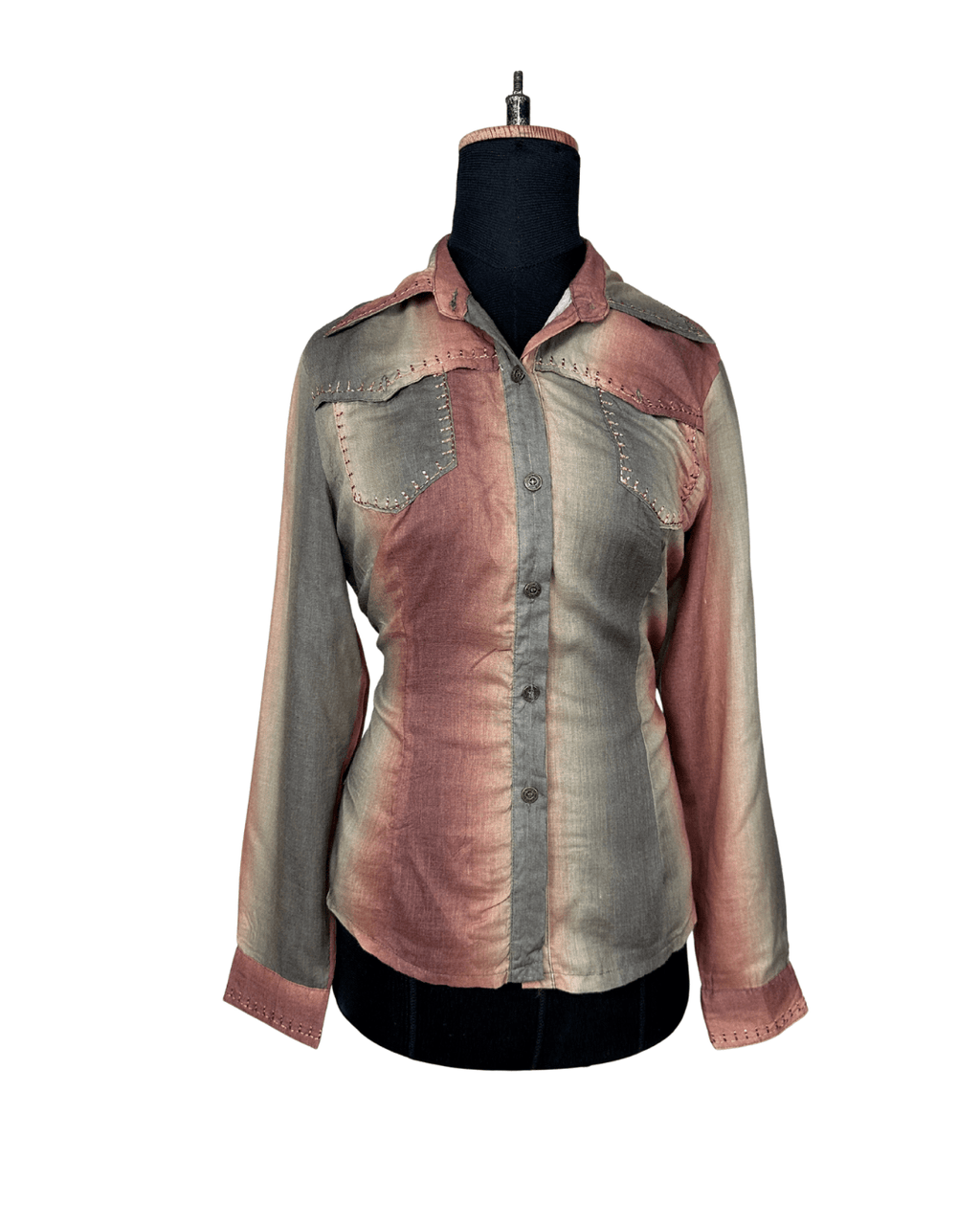 DIYUSI Women's Fitted Shirt with Back Embroidery - Funkify