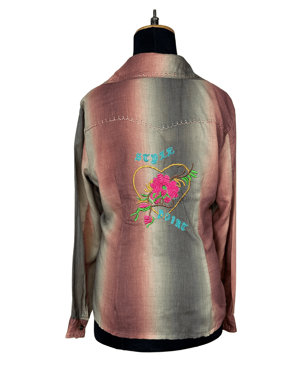 DIYUSI Women's Fitted Shirt with Back Embroidery - Funkify