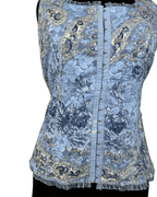 Dress Barn Brocade Fish Hook Closure Corset - Style Top - Funkify