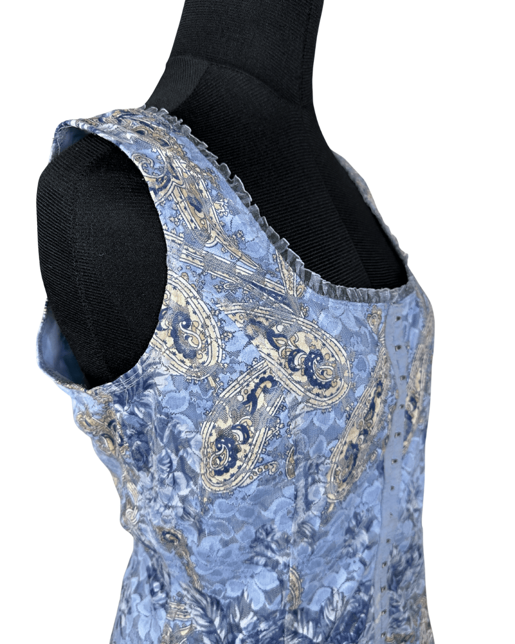 Dress Barn Brocade Fish Hook Closure Corset - Style Top - Funkify