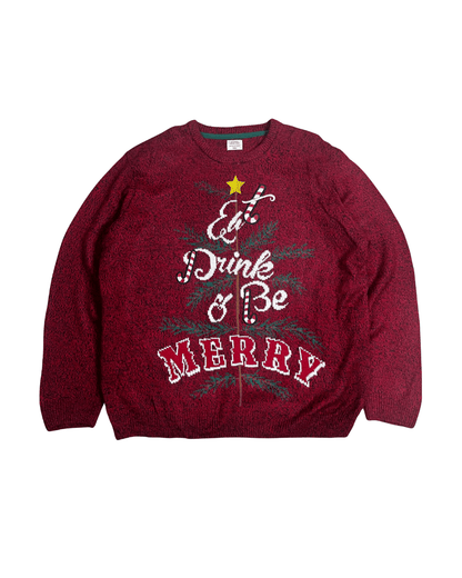 Eat Drink & Be Merry Christmas Sweater 2XL - Funkify