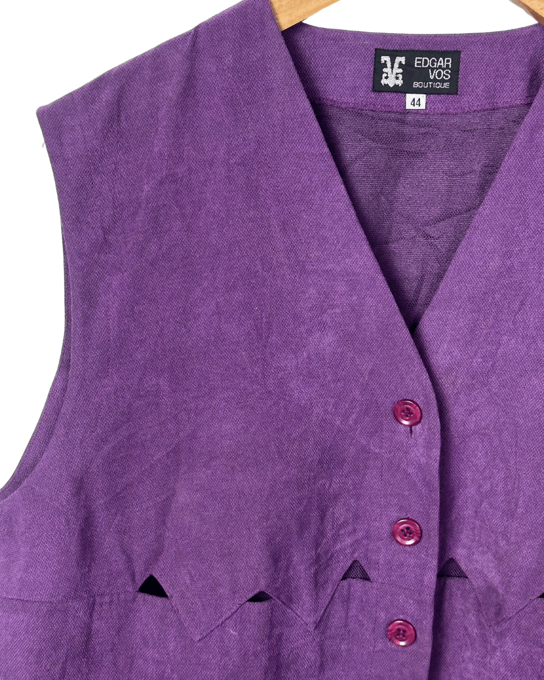 Edgar Vos Boutique Corduroy Cutout Detail Women's Vest - Funkify