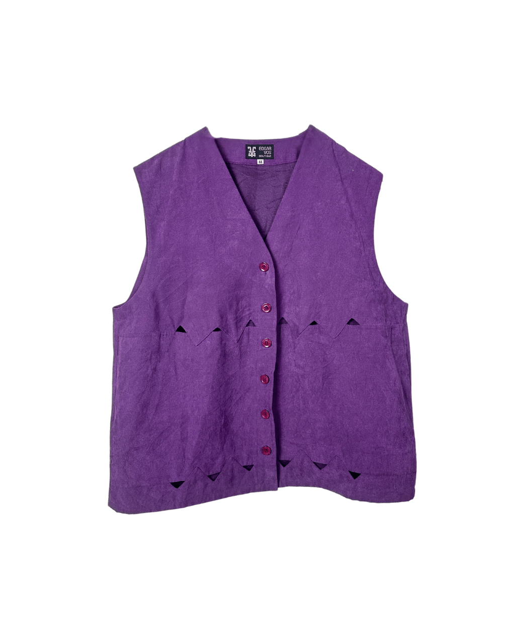 Edgar Vos Boutique Corduroy Cutout Detail Women's Vest - Funkify