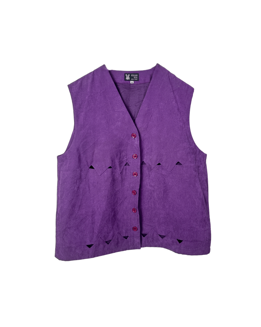 Edgar Vos Boutique Corduroy Cutout Detail Women's Vest - Funkify