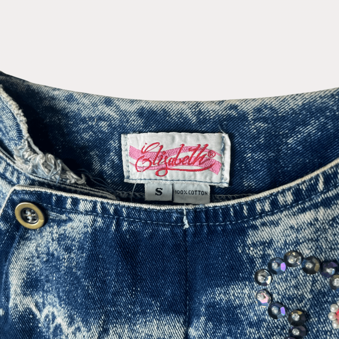 Elizabeth 80s Vest with Rhinestones Medium - Funkify
