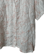 Embroidered Floral Textured Shirt - Women's XL - Funkify