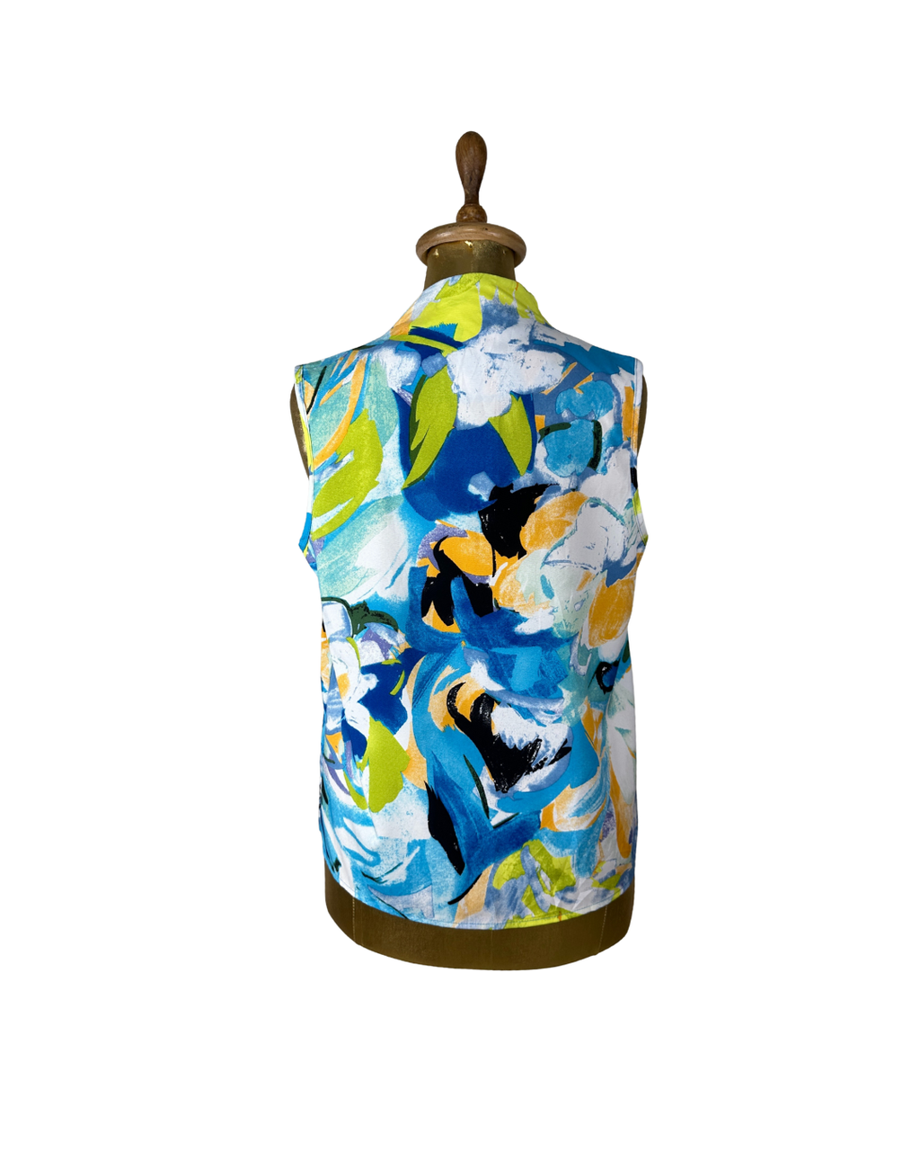 Emery Rose Abstract Floral Sleeveless Blouse - Medium - Funkify